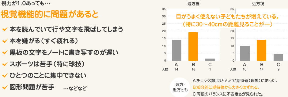 視覚機能に問題があると
